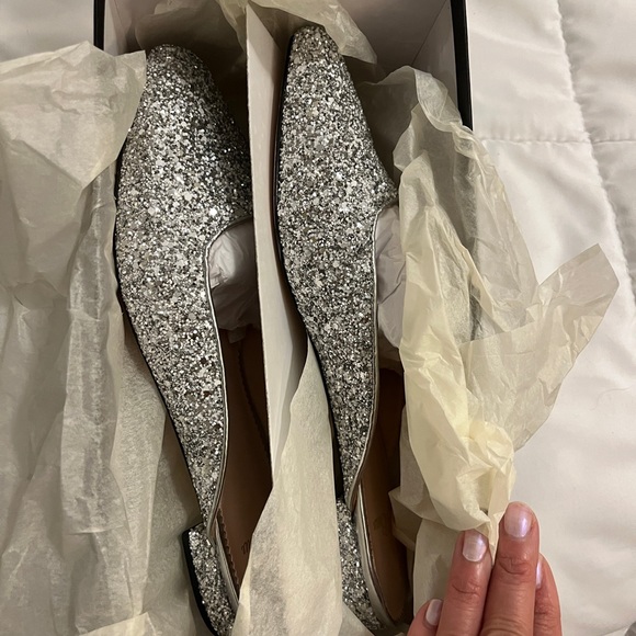 J. Crew Carolyn Glitter Mule Flats Size 7.5 - Picture 3 of 4